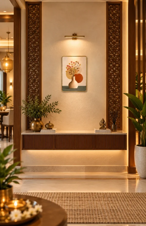Anayat Wood Glass Finish Wall Art – Abstract Botanical Still Life