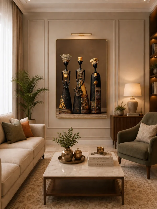 Anayat Wood Glass Finish Wall Art – African Tribal Heritage
