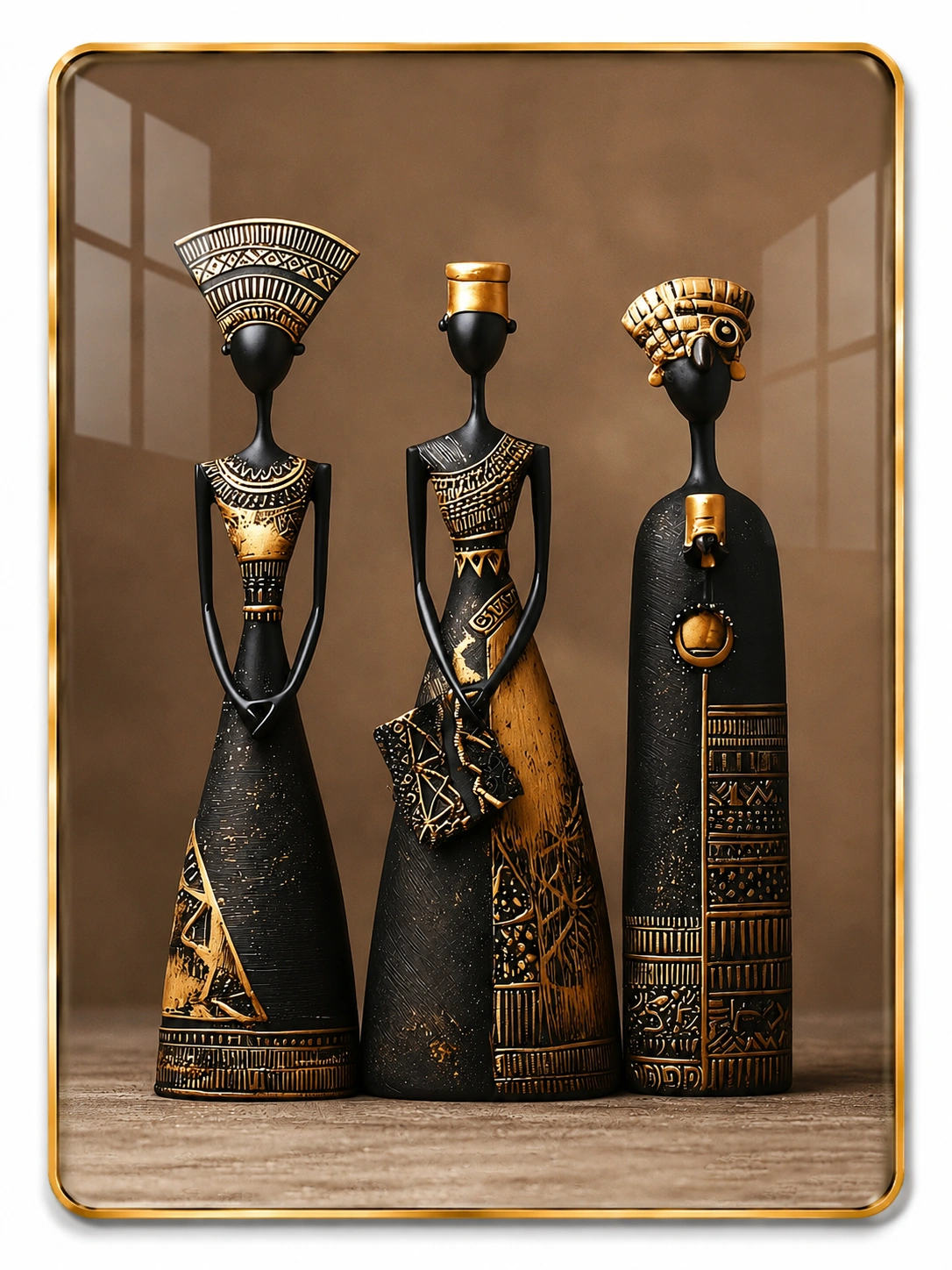 Anayat Wood Glass Finish Wall Art – African Tribal Heritage - Image 2