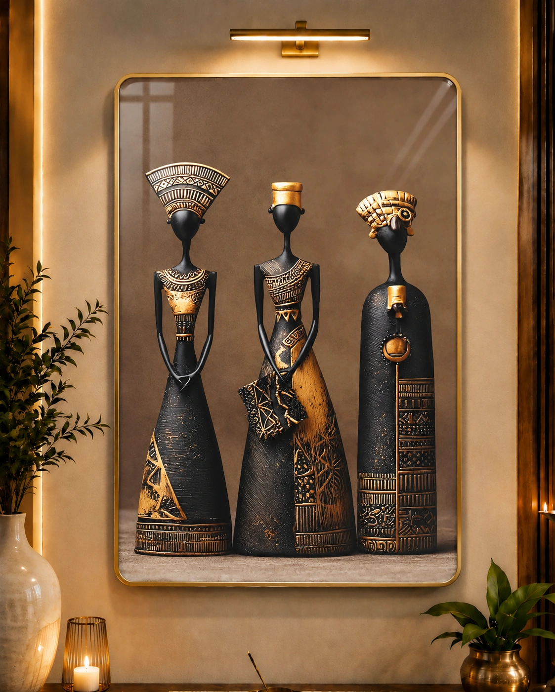 Anayat Wood Glass Finish Wall Art – African Tribal Heritage - Image 3