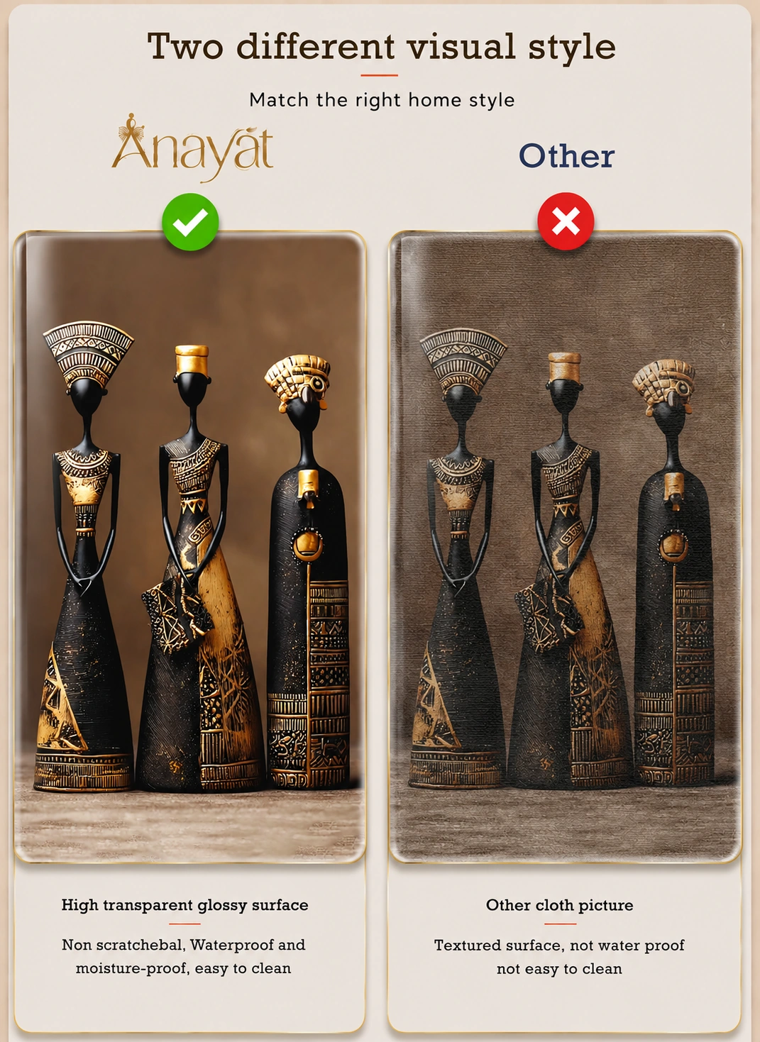Anayat Wood Glass Finish Wall Art – African Tribal Heritage - Image 6