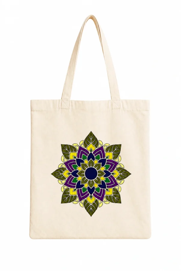 Anayat Cotton Tote Bag – Floral Mandala