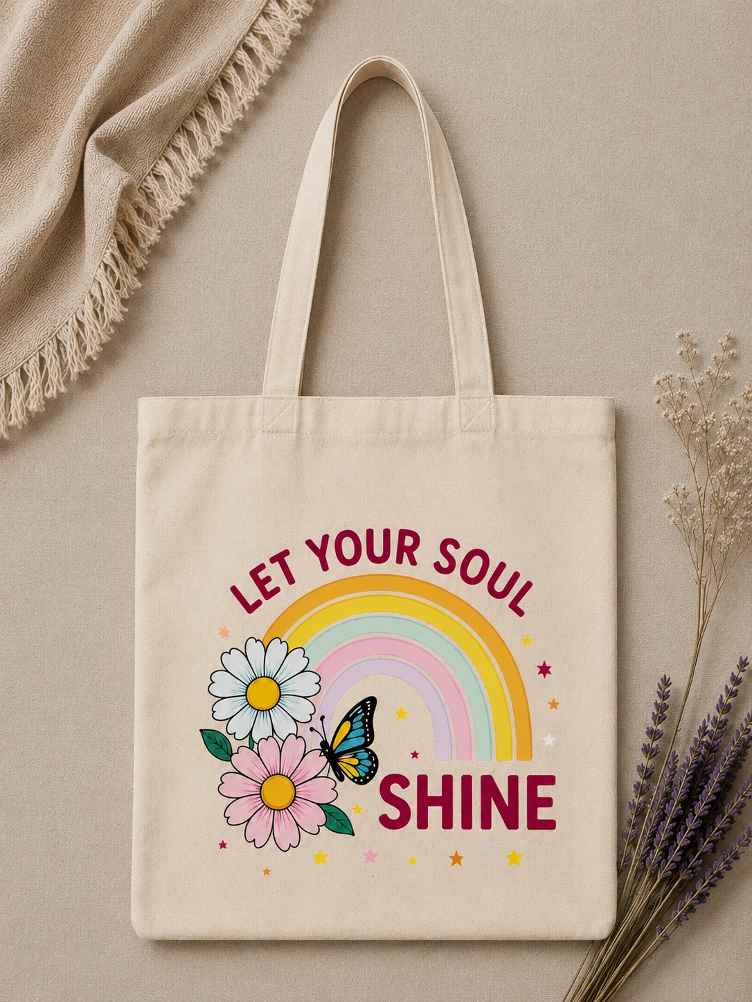 Anayat Cotton Tote Bag – Let Your Soul Shine - Image 5