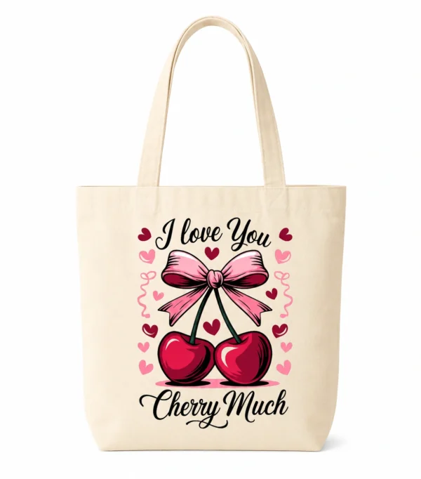 Anayat Cotton Tote Bag – Cherry Much I Love You