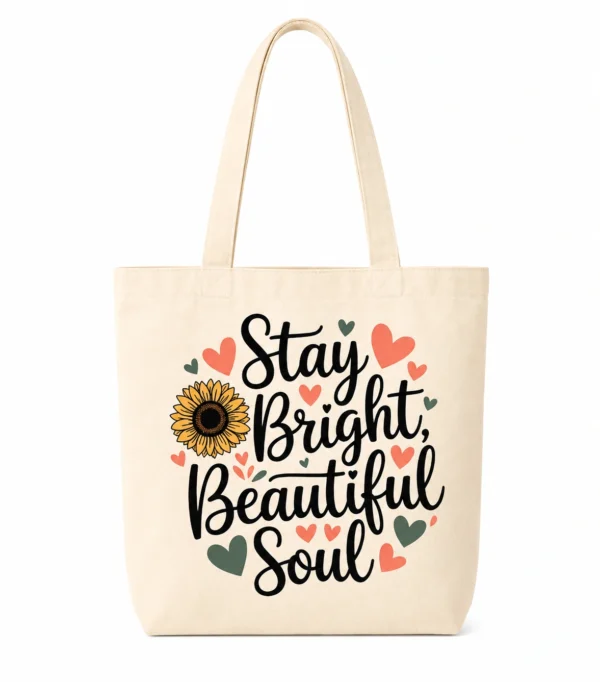 Anayat Cotton Tote Bag – Stay Bright Beautiful Soul