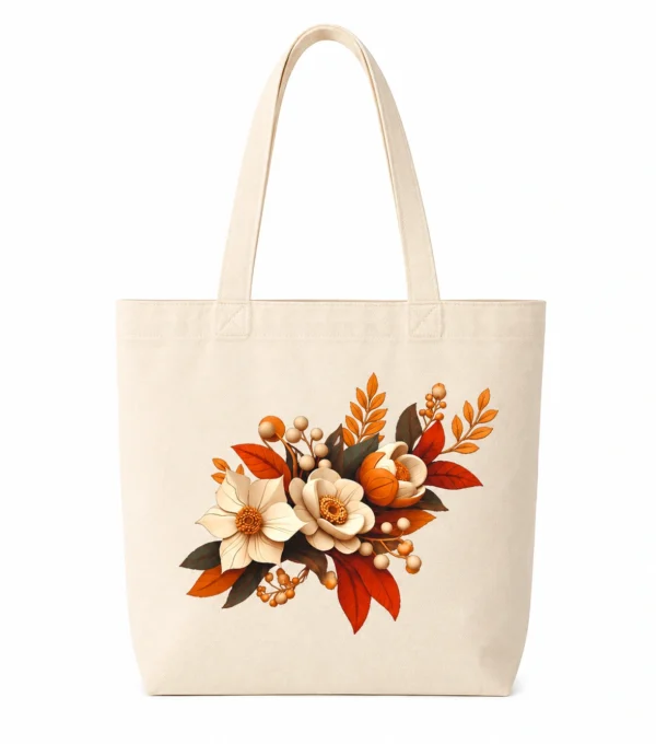 Anayat Cotton Tote Bag – Autumn Floral Bouquet