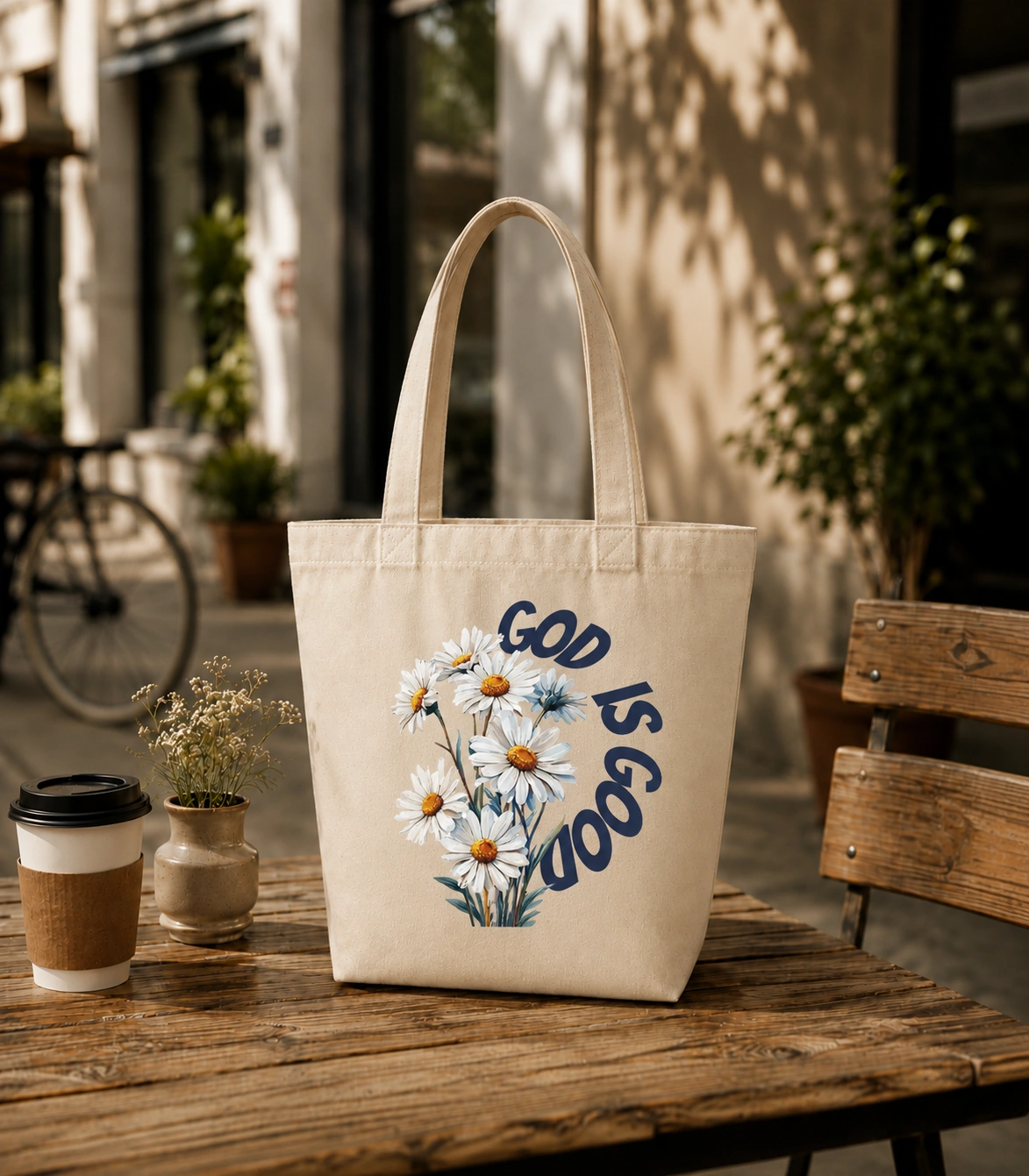 Anayat Cotton Tote Bag – God Is Good Floral - Image 4