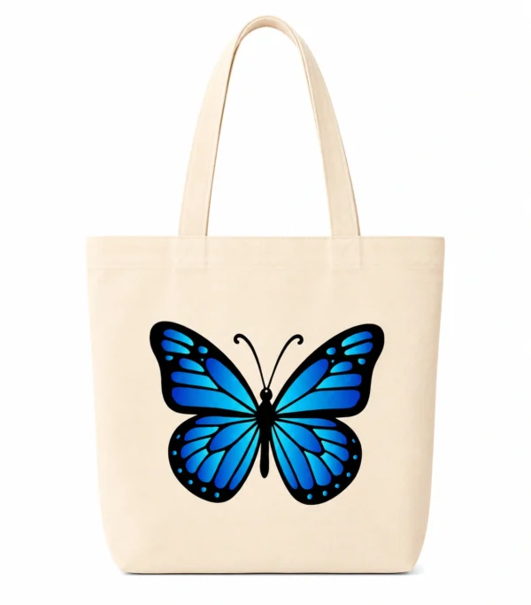 Anayat Cotton Tote Bag – Blue Butterfly