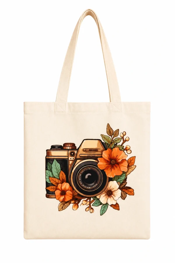 Anayat Cotton Tote Bag – Vintage Camera Floral